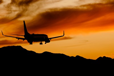 Aircraft-Landing-Sunset